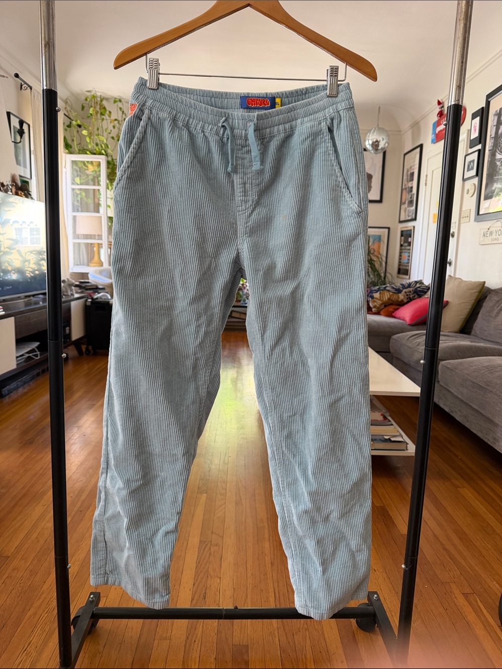 Empyre Corduroy Drawstring kids Pants in Light Blue